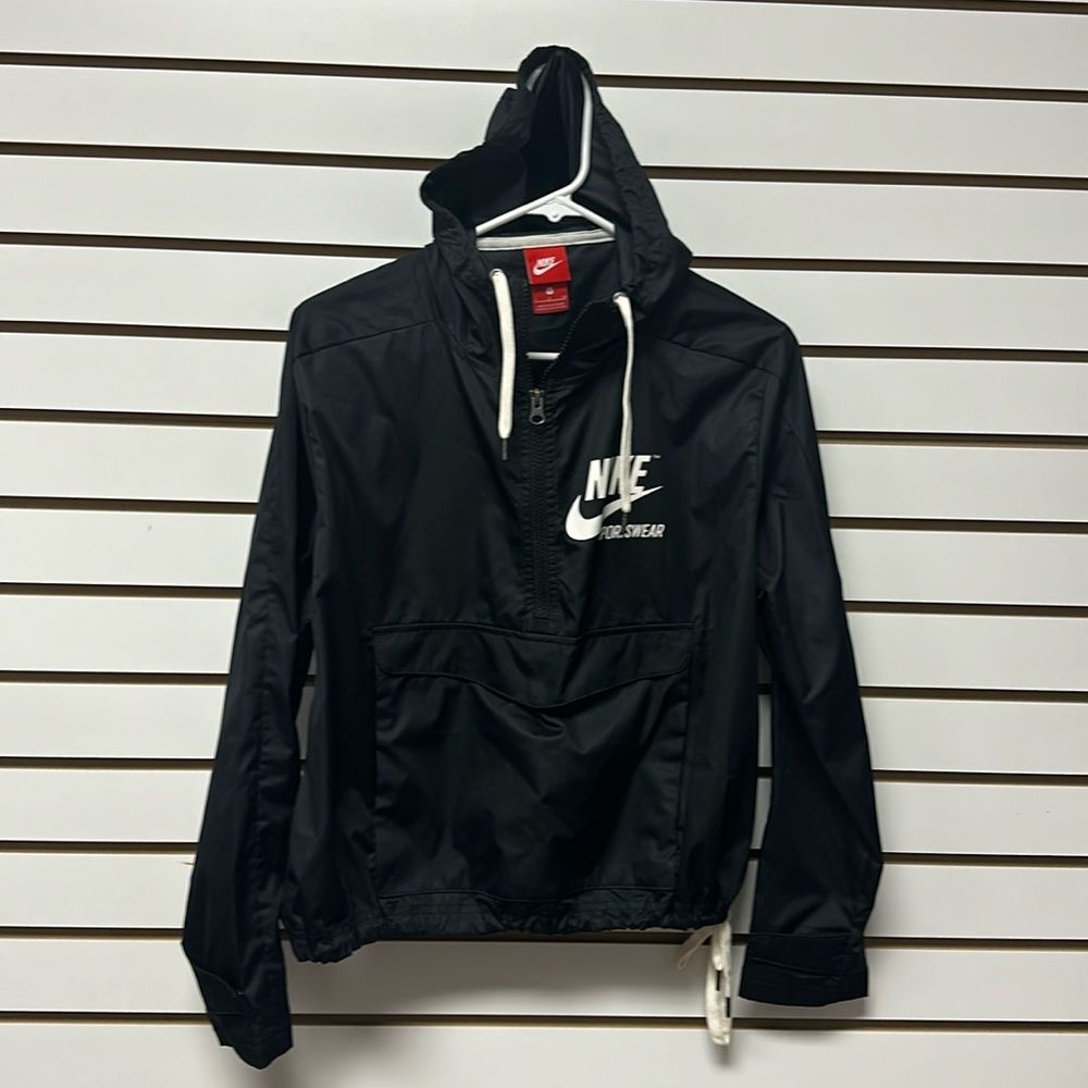 Nike Women's Archive Sportswear Black Jacket Spell Out Retro Sz Small - Picture 5 of 13